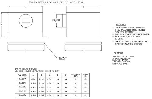 Decken Badezimmer Auspuffventilator - 259 CFM - Bild 2 von 2