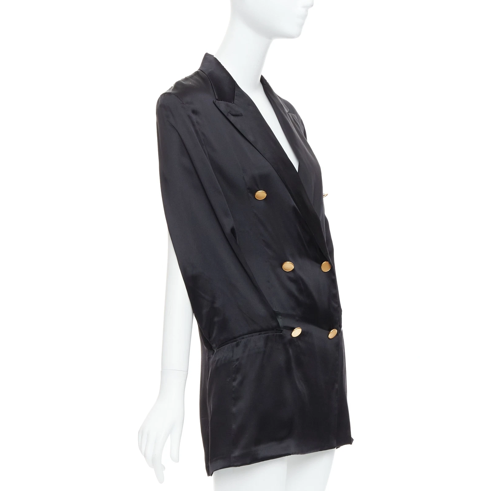 raro abito blazer MAISON MARGIELA 2012 Runway nero manica nascosta IT36 XXS