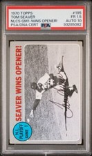 TOM SEAVER 1970 TOPPS NLCS GAME 1 WINNER PSA/DNA ON CARD AUTO 1.5/10 ! *POP 1 !