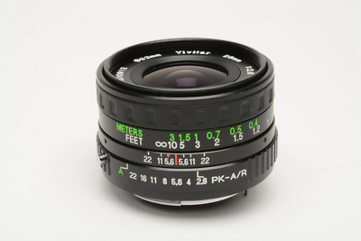 Vivitar 28mm f2.8 MC wide angle PK mount, very clean, caps +