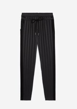 The Kooples Loose Black Viscose Trousers w/ Stripes, Size 2 Medium Silky Pant