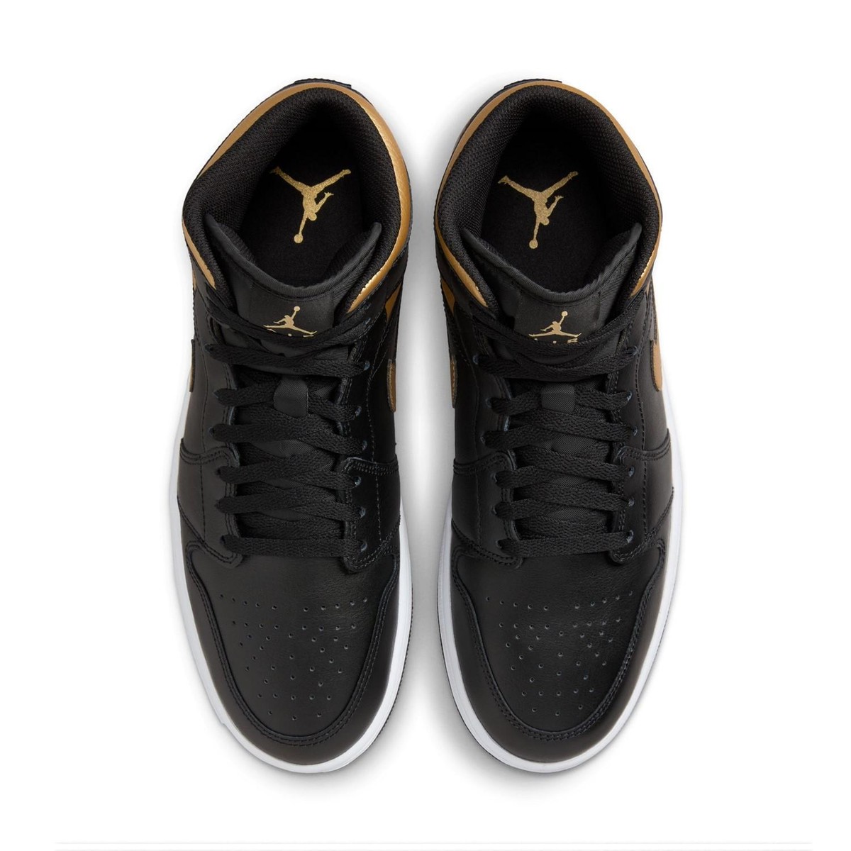 靴 Nike Air Jordan 1 Mid Black Gold Size 7 - Air Jordan 1 Mid Black Metallic Gold for sale online | eBay