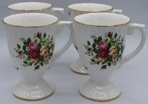 Royal Albert Old Country Roses ~ Set of 4~ Fluted Mugs