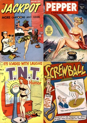 15 Old Issues of Jackpot Pepper Screwball T.N.T Risqué Racy Fun Magazines on DVD