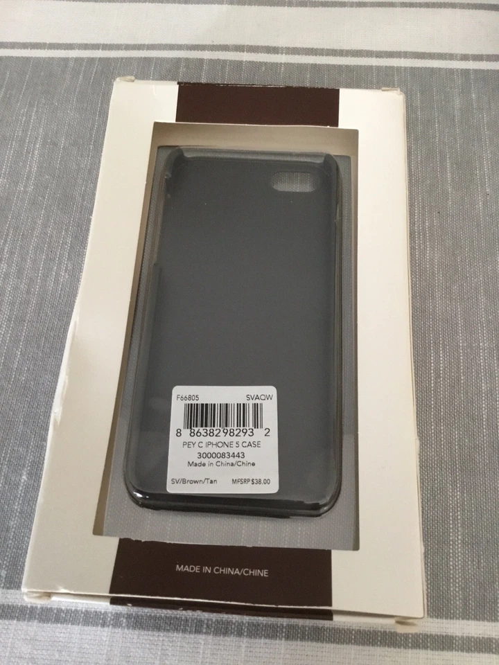 Cubierta de plástico ajustada Coach Signature iPhone 5 negra gris NUEVA en caja Foto 2 de 2