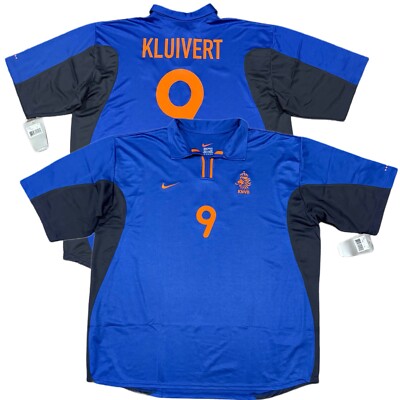 2000/01 Netherlands Away Jersey #9 KLUIVERT 2XL Nike Holland Euro
