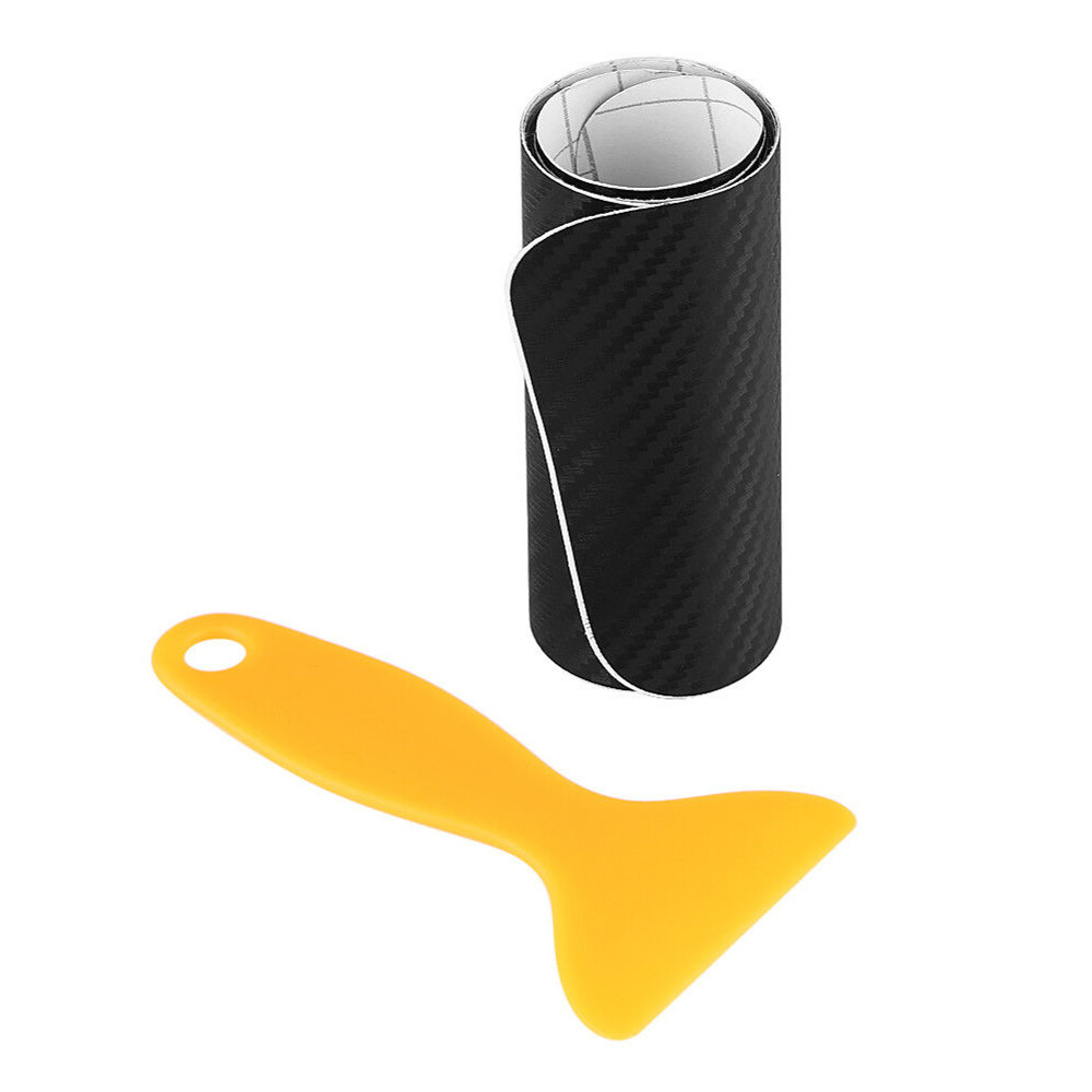 Carbon Fiber Car Rear Bumper Trunk Protector Corner Trim Sticker 100cm x 9cm