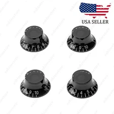 4 Pcs Black LP Guitar Speed Knobs Top Hat Bell Knobs For SG Les Paul US SHIPPING