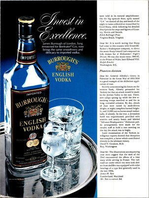Burrough English Vodka Original Vintage Print Ad