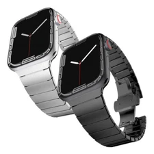 Stainless Steel Link Bracelet Strap For Apple Watch Band Ultra 2 49mm 45mm 46mm