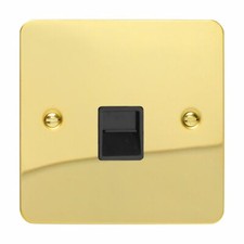 Image of Varilight XFVTMB Ultraflat Polished Brass 1 Gang Telephone Master Socket