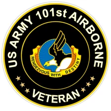 US Army 101st Airborne Veteran Bumper Sticker Military Vinyl Soldier Decal 5"