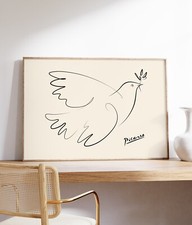 Picasso The Dove of Peace Print, Minimalist Modern Art Poster, Contemporary Art