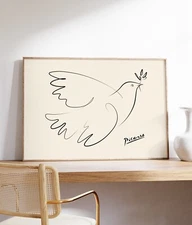 Picasso The Dove of Peace Print, Minimalist Modern Art Poster, Contemporary Art