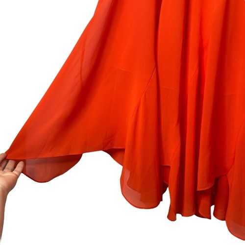 Anthropologie Vanessa Virginia Colima Lagenlook Maxi Skirt Poppy Red Size Small - Picture 8 of 12