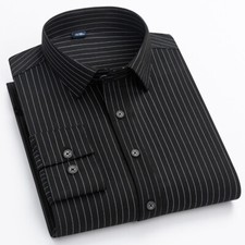 Mens Formal Dress Shirts Long Sleeves Business Bamboo Fiber Non Iron Shirts Tops