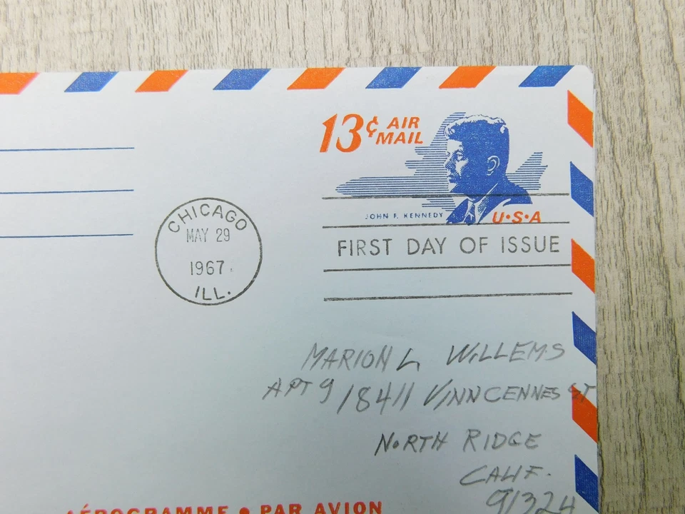 First Day Of Issue Chicago IL 1967 John F Kennedy Vintage Stamp Envelope Cover - Image 2 of 4
