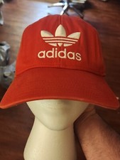 Red Adidas Baseball Cap Trefoil Logo hat osfa snapback athletic adjustable
