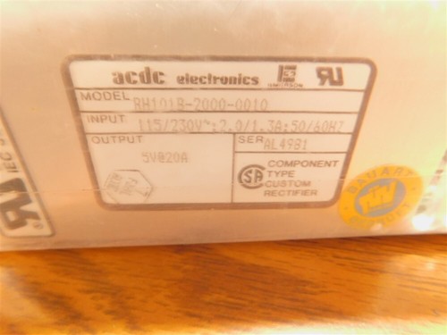 ACDC Electronics RH101B-2000-0010 115-230VAC In, 5V 20A Out, Power Supply NEW - Picture 3 of 3