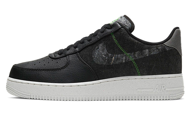 Nike Air Force 1 Recycled Wool Pack - Black Electric Green Nike Air Force 1 Recycled Wool Pack - Black Electric Green