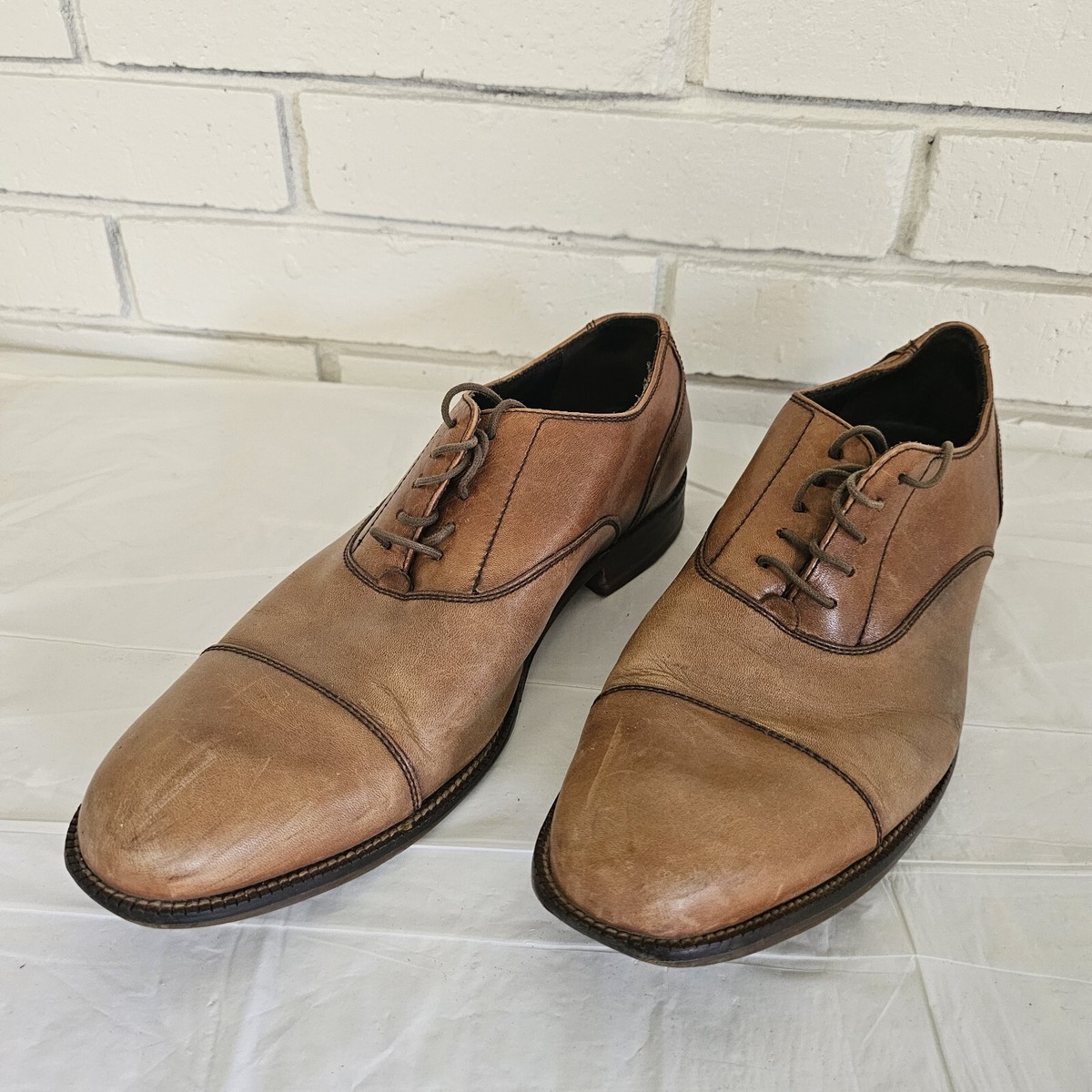 Cole Haan Shoes Mens 10.5 Tan Brown Classic Cap Toe Oxfords 