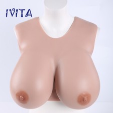 H Cup Full Silicone Crossdressing Breast Form Drag-Queen Half Body Boobs Suit TG