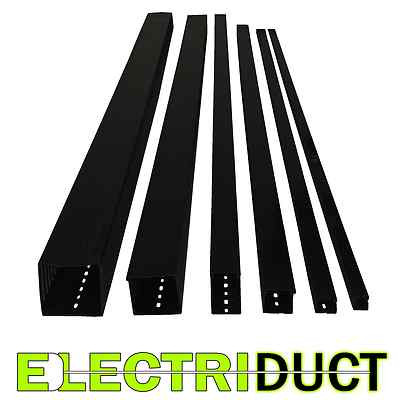 2''x2'' Open Slot Wire Duct - 6 Sticks - Total Feet: 39FT - Black - Electriduct
