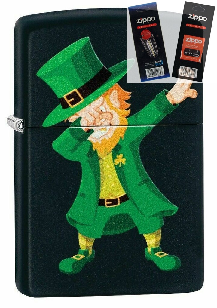 Zippo 49124 Dabbing Leprauchan Lighter with *FLINT & WICK GIFT SET*