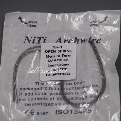 2 Ressorts à Boudin Orthodontiques NiTi - Diamètre 0.010/0.012 Mm, Force Moyenne, Pour Laboratoire Dentaire