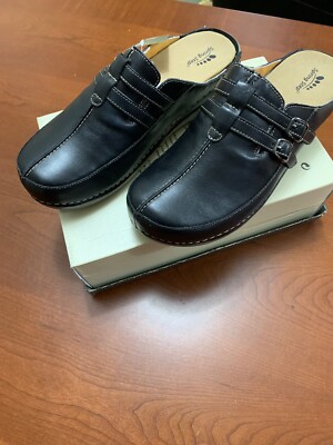 Spring Step Women's Sz EU42 US 10.5-11 Happy-B Black Leather Mules/ Clogs Shoes 