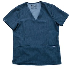 FIGS Three Pocket Women's Scrub Top Casma Size Med Graphite Gray V-Neck FW1100