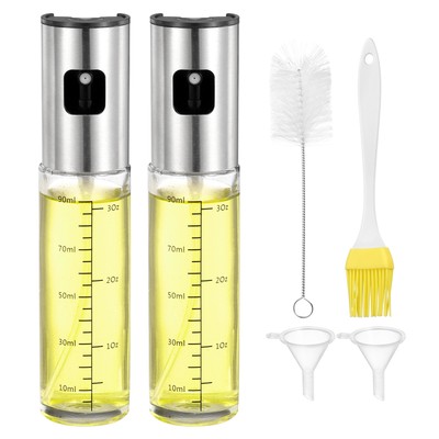 Oil Sprayer for Cooking, 3.4oz(100ml) Oil Sprayer Mister Bottle (Silver)