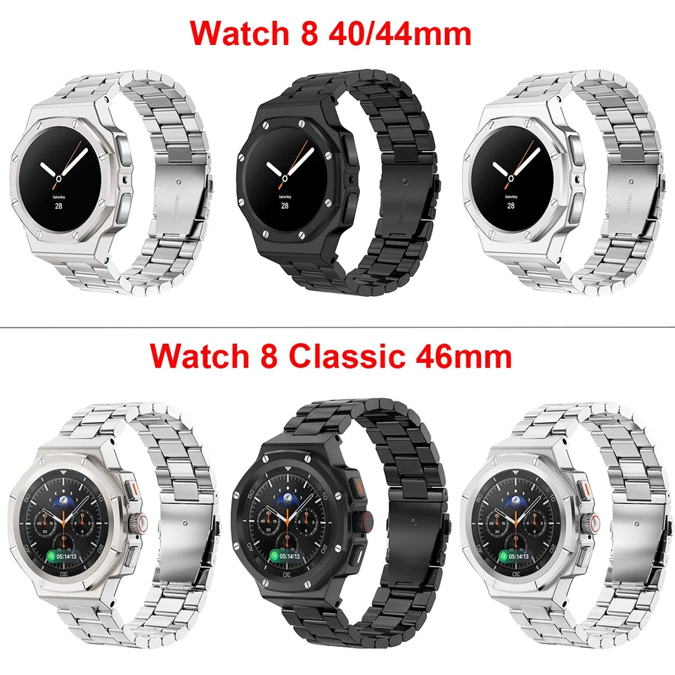Kit de mod de correa de acero de lujo para reloj Samsung Galaxy 8Clásico 46 mm/8 40/44 mm Foto 2 de 4