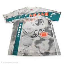 Vintage XL 90s Miami Dolphins Shirt  Mark Clayton Mark Duper John Offerdahl NFL