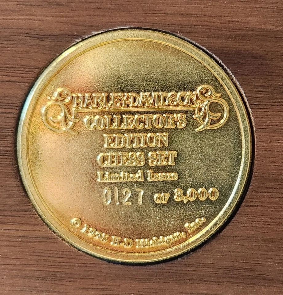 Raro juego de ajedrez coleccionable Harley Davidson 1995 edición limitada #127 de 3000 Foto 4 de 4