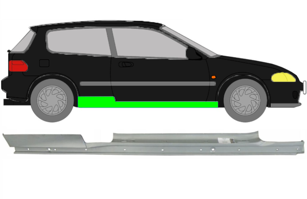 Vollschweller FüR Honda Civic 3 TüRer 1991 - 1995 Rechts-image