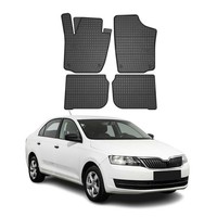 Omac Gummi FußMatten FüR Skoda Rapid 2012-2019 Automatten Gummi Schwarz 4Tlg