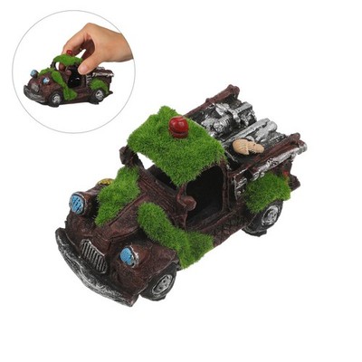 ebay fish aquarium accessories Aquarium Resin Car Decoration with Moss Detailing for Fish Tank Accessories
