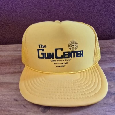 Vintage ''The Gun Center'' Frederick MD Yellow Trucker Hat Snapback Nissin Cap