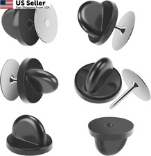240 Pairs Rubber Blank Pin Backs Butterfly Clutch Backings Holder Tie Black