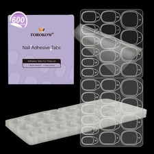 TOROKOM 600pcs False Nail Glue Tabs, 15 Sizes Waterproof Breathable Nail 0.03 per gallon