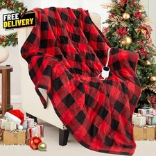 Queen Size Electric Heated Blanket 84x90 Ultra Soft Flannel 10 Levels Auto Off…