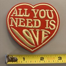 All You Need Is Love Heart - Embroidered Iron on patch