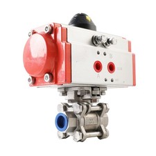0.2" Inch Pneumatic Ball Valve Stainless Air Actuated Valve Dual Acting 1000PSI