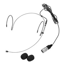 Ear Hook Microphone, Double Ear Headset with Audio Technical Type Plug, Black