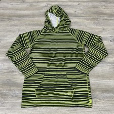 UV Skinz Boys 14 50 UPF Sun Wear Hooded Pullover Shirt Long Sleeve Green Stripe