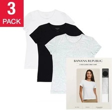Banana Republic Women's Classic Crew-Neck T-Shirt , 3pack