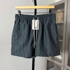 OAS Getrick Blue Green Lizard Pattern Swim Shorts Small NEW Lined Striped Trunks