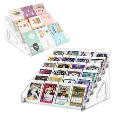 2 Pack 7 Tier Acrylic Card Display Stand,12 in Versatile Display for Trading ...