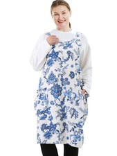 Big Plus Size Aprons For Women With Pockets Cotton Linen Baking Kitchen